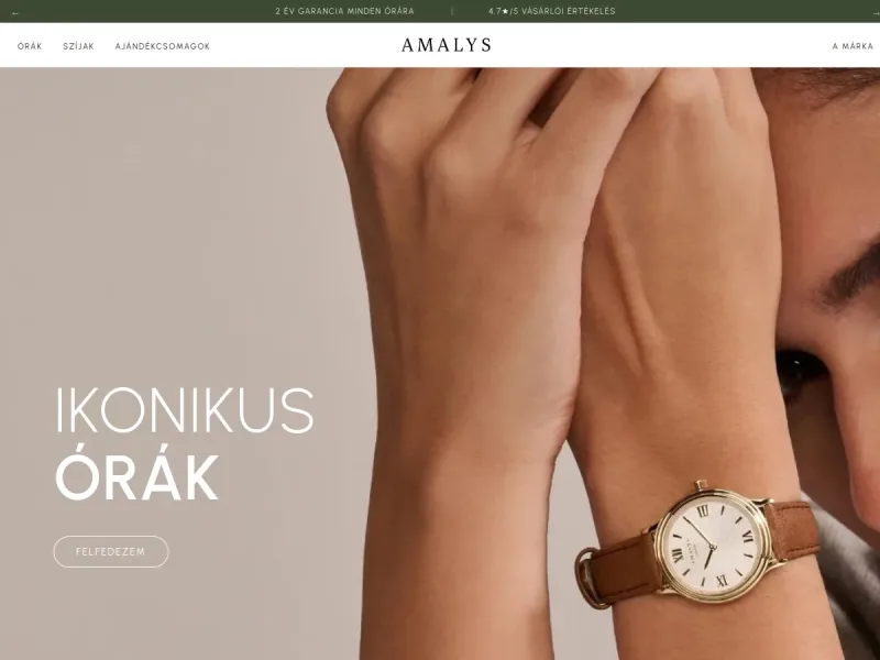 Amalys — Divat / Óra weboldal előnézet